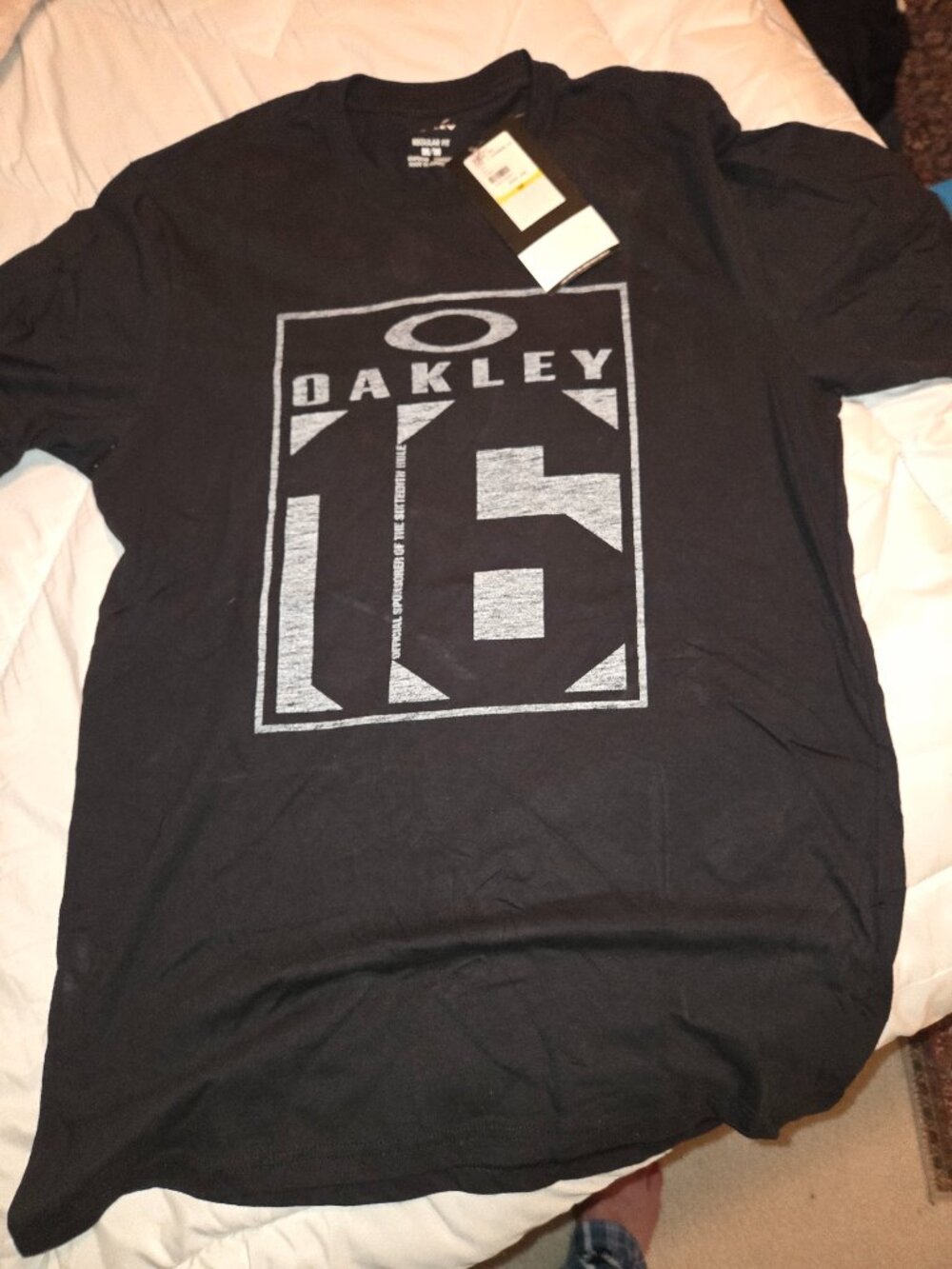 Oakley #16 Black Crew Neck Teeshirt medium